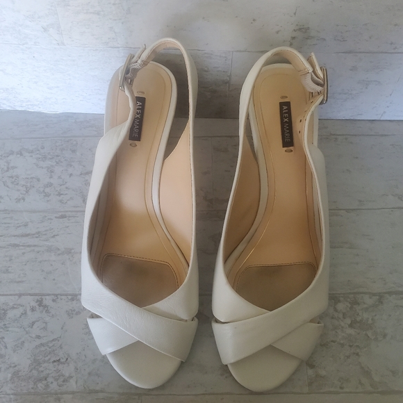 Alex Marie White Wedge Espadrilles Sandals Size 8.5 - Picture 5 of 7